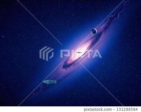 Cosmic Voyage: Spaceships Among Galactic Wonders and Distant Planets Cosmic Voyage: Spaceships Among Galactic Wonders and Distant Planets 131288584