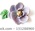 Delicate Lavender Sugar Flower with Green Leaf Detail 131288960