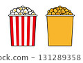 Set of two types of popcorn illustrations 131289358