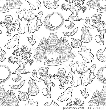 Halloween seamless pattern Halloween seamless pattern 131289419