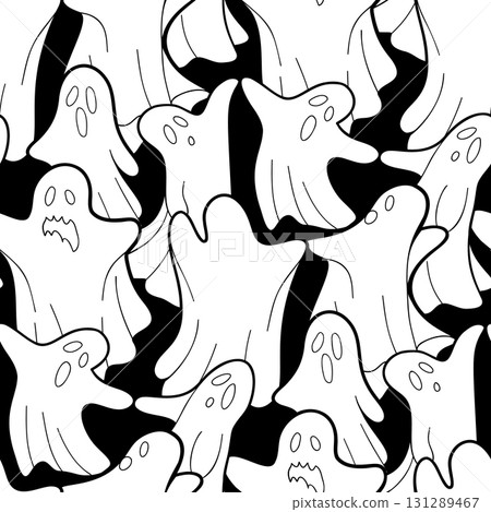 Halloween ghosts seamless pattern Halloween ghosts seamless pattern 131289467