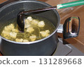 Chicken soup boiled in a pot 131289668