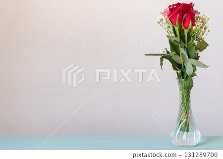 Rose flower in a vase Rose flower in a vase 131289700