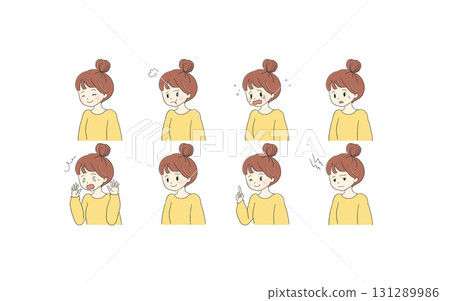 女性臉部表情套裝B 女性臉部表情套裝B 131289986