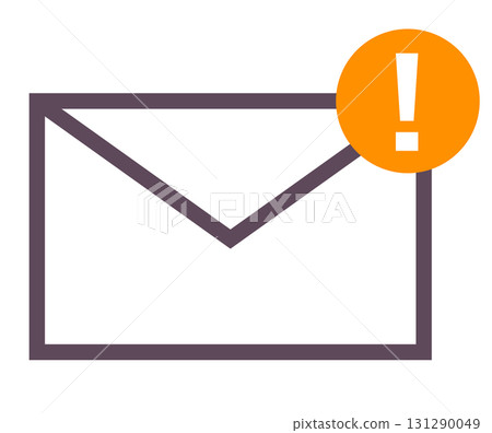 感嘆號錯誤電子郵件圖示插圖素材 131290049
