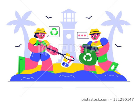 Ocean Cleanup Campaign Illustration Featuring Cleaning the Sea Beach from Trash and Garbage to Restore Nature and Promote Environmental Awareness Ocean Cleanup Campaign Illustration Featuring Cleaning the Sea Beach from Trash and Garbage to Restore Nature and Promote Environmental Awareness 131290147
