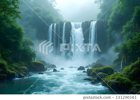 waterfall in the deep rain forest waterfall in the deep rain forest 131290161