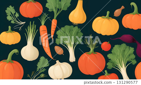 Illustration of vegetables 131290577