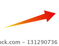 Vector illustration of a red gradient upward arrow pointing straight up to the right 131290736