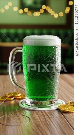Festive Green Beer Mug for St Patricks Day Celebration Still Life 131290774
