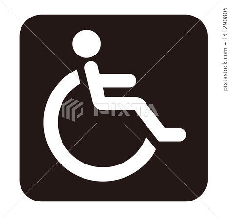 Wheelchair symbol vector illustration on black background Wheelchair symbol vector illustration on black background 131290805