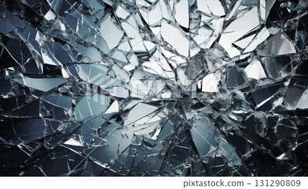 Background of scattered glass shards, Generative AI, AI image 131290809