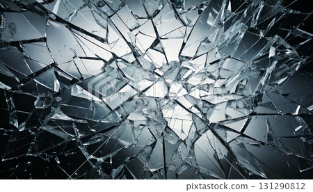 Background of scattered glass shards, Generative AI, AI image 131290812