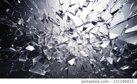 Background of scattered glass shards, Generative AI, AI image Background of scattered glass shards, Generative AI, AI image 131290815