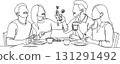 couple having breakfast in restaurant 131291492
