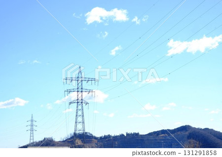 有電線的風景 [相模原市津久井，2月] 131291858