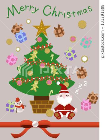 聖誕老人手拿餅乾安靜休息(修訂版)聖誕插圖 聖誕老人手拿餅乾安靜休息(修訂版)聖誕插圖 131291889