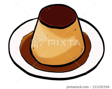 簡單的布丁插圖(筆觸) 簡單的布丁插圖(筆觸) 131292508