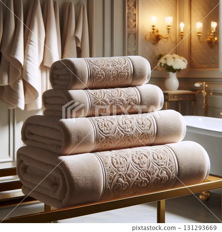 A set of bath towels, Ai generated image 131293669