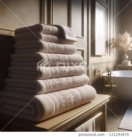 A set of bath towels, Ai generated image 131293670