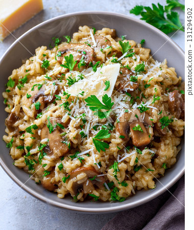 Homemade mushroom risotto 131294502