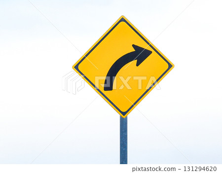 A simple image of a right curve on a white background 131294620