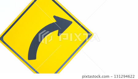 A simple image of a right curve on a white background 131294622