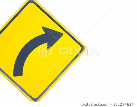 A simple image of a right curve on a white background 131294624