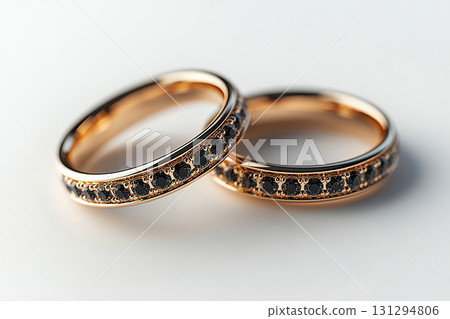 Pair of Wedding Rings on a white background. Pair of Wedding Rings on a white background. 131294806