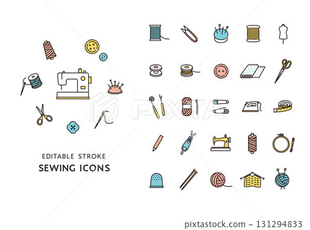 Sewing and craft icon set (color) Sewing and craft icon set (color) 131294833