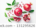 Pomegranate fruit isolated on white background. 131295626
