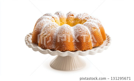 Elegant isolated bundt cake for printables, ideal for baking lovers and vintage aesthetics. 131295671