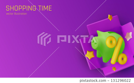 3D piggy bank with coins and stars on pink background, representing money saving, gift shopping, and financial growth. 3D piggy bank with coins and stars on pink background, representing money saving, gift shopping, and financial growth. 131296022