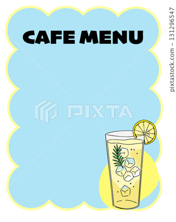 Lemon drink, hand-drawn line drawing illustration, cafe menu, refreshing 131296547
