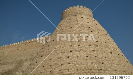 Ark of Bukhara at daytime. it is a massive fortress located in of Bukhara. Ark of Bukhara at daytime. it is a massive fortress located in of Bukhara. 131296703