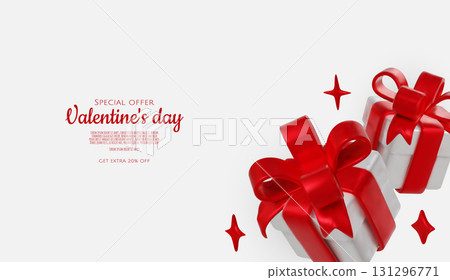 Elegant white presents with glossy red bows on white background, ideal for festive advertising. Elegant white presents with glossy red bows on white background, ideal for festive advertising. 131296771