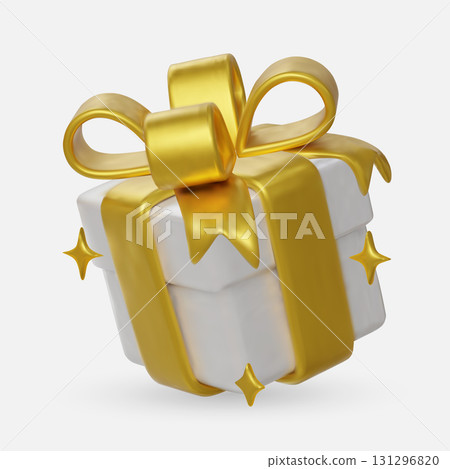 Luxurious wrapped gift boxes with golden bows and stars. Luxurious wrapped gift boxes with golden bows and stars. 131296820