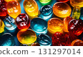 Fruit gummy candies background. Colorful sweet backdrop. Generative AI 131297014