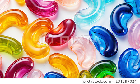 Colorful jelly worms sweets background. Generative AI Colorful jelly worms sweets background. Generative AI 131297024