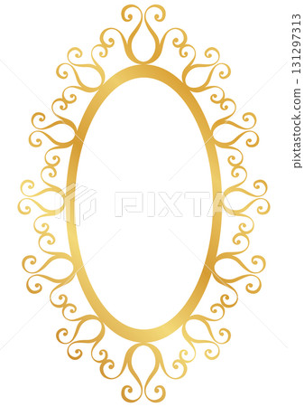 奢華的垂直金色橢圓形框架 131297313