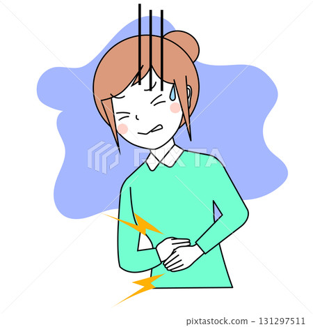 女人患上腹部疼痛 131297511