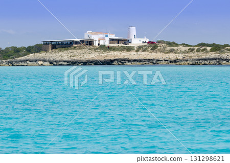 salt windmill wind mill in Formentera turquoise sea 131298621