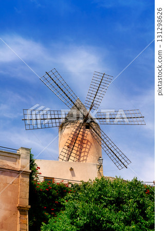 classic windmills from balearics in Palma de Majorca classic windmills from balearics in Palma de Majorca 131298626