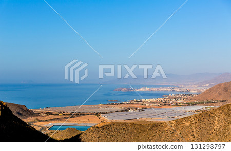 La Azohia Murcia aerial with Mazarron in Spain 131298797