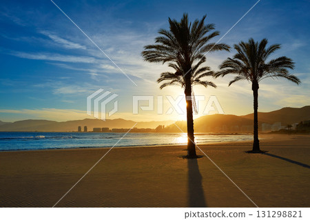 Cullera Playa los Olivos beach sunset in Valencia Cullera Playa los Olivos beach sunset in Valencia 131298821