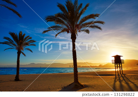 Cullera Playa los Olivos beach sunset in Valencia 131298822
