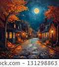 The moon floating in the dark night 131298863