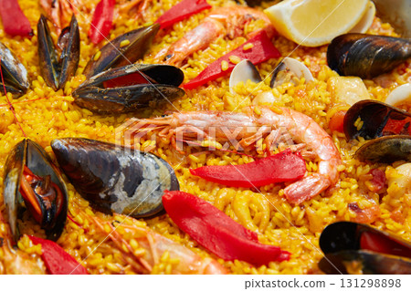Seafood paella from Spain Valencia recipe Seafood paella from Spain Valencia recipe 131298898