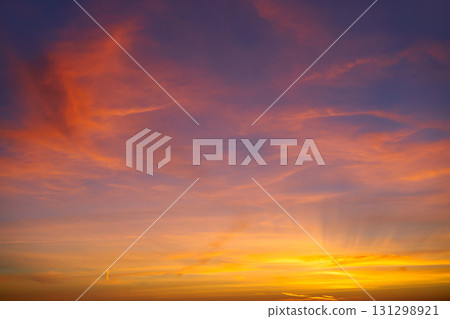 Sunset sunrise dramatic sky orange clouds Sunset sunrise dramatic sky orange clouds 131298921