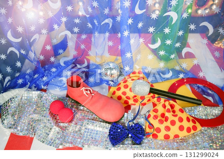 Circus concept metaphor recreation clown equipment 131299024